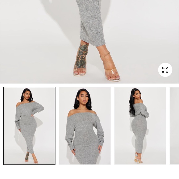 Fashion Nova Gray One Shoulder Dress - Picture 3 of 4